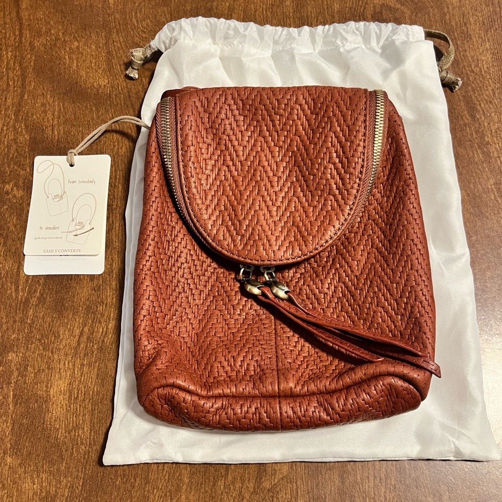 NWT light brown leather HOBO bag.